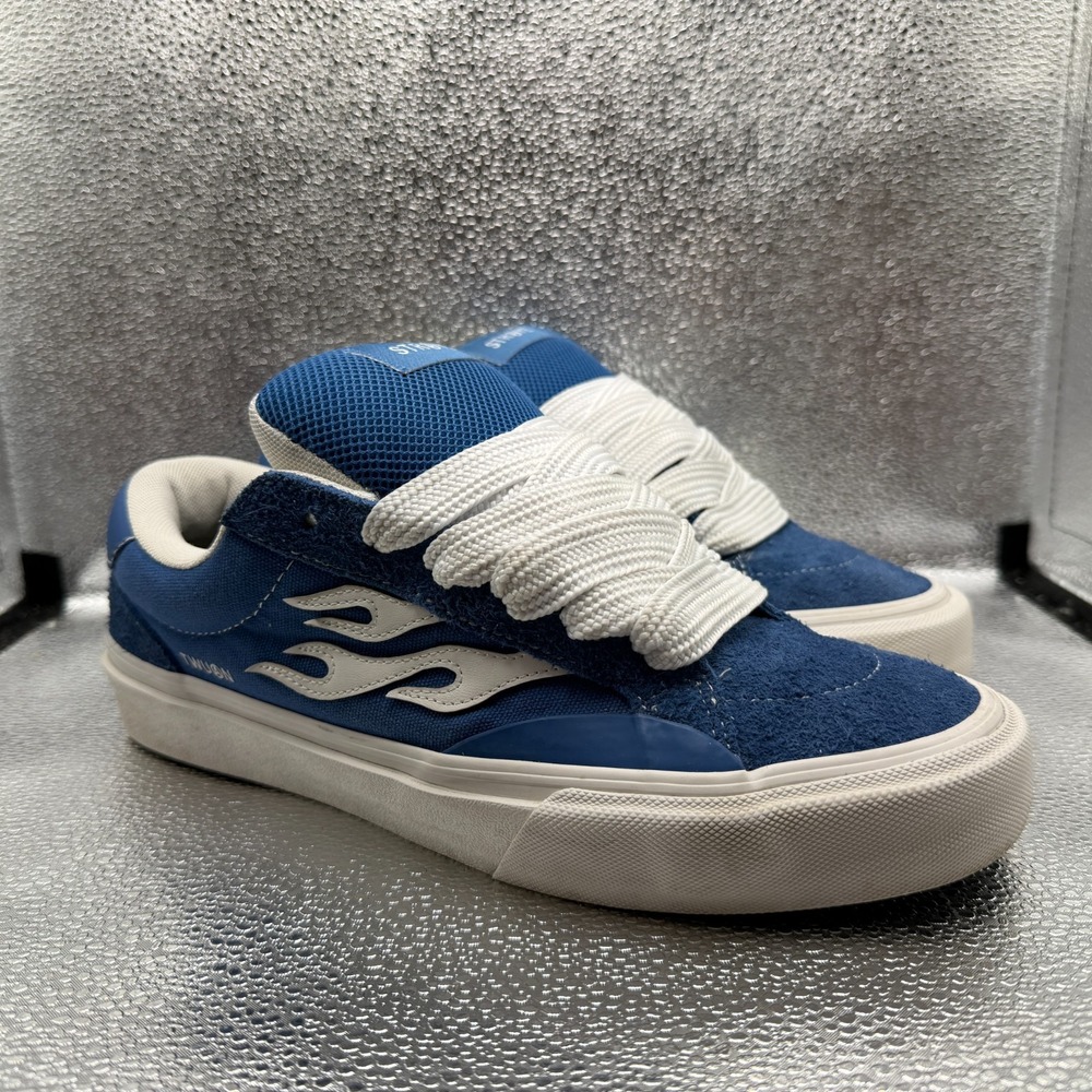 Size M12/W14 Straye Logan Puff Blue La Flame Unisex Low Hairy Suede Skate Shoes